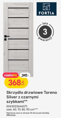 Skrzydło drzwiowe Toreno Silver z czarnymi szybkami promocja w Castorama