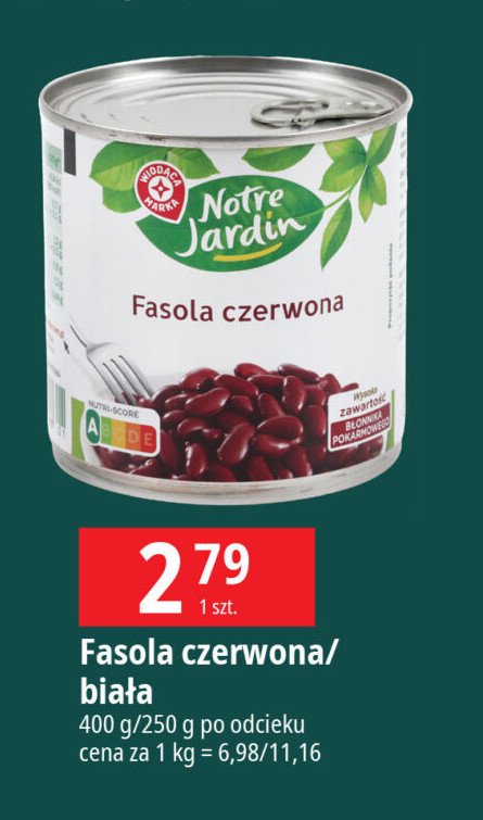 Fasola czerwona Wiodąca marka notre jardin promocja w Leclerc