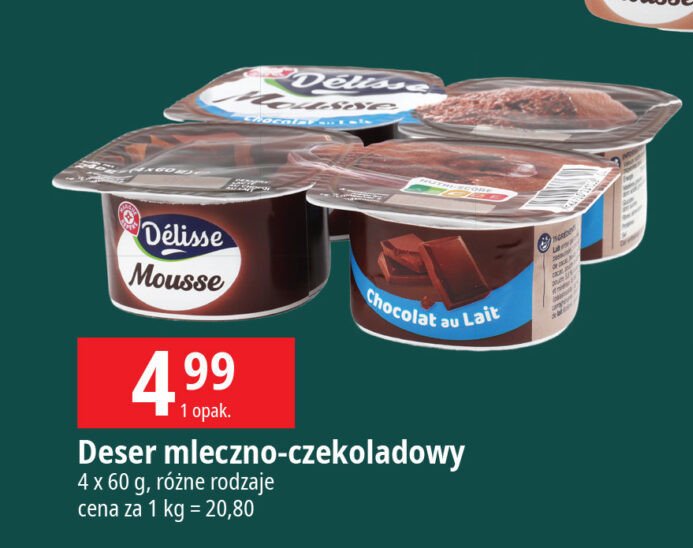 Mus z mlecznej czekolady Wiodąca marka delisse promocja