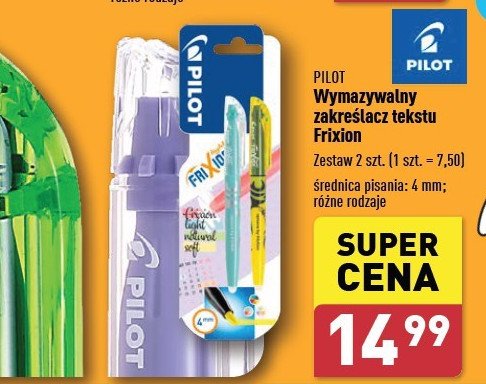 Zakreślacz żółty + zielony Pilot frixion promocja