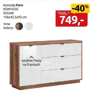 Komoda KOM1D3S kolekcja Forn promocja w Black Red White