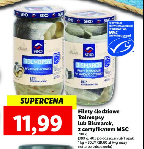 Bismarck płaty śledziowe w zalewie octowej Seko promocja