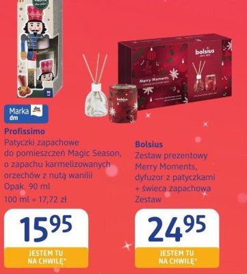 Patyczki zapachowe Profissimo do pomieszczeń Magic Season, o zapachu karmelizowanych orzechów z nutą wanilii promocja w Drogerie DM