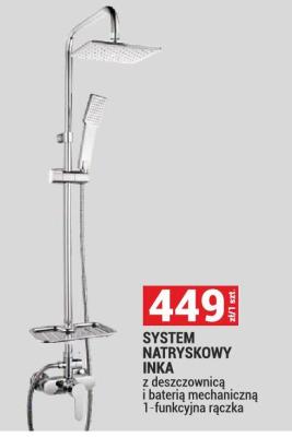 SYSTEM NATRYSKOWY INKA z deszczownicą i baterią mechaniczną 1-funkcyjna rączka promocja w Merkury Market