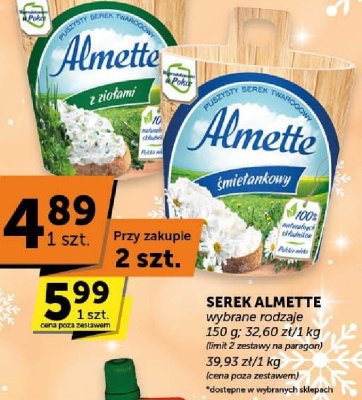 Serek Almette śmietankowy promocja w ABC