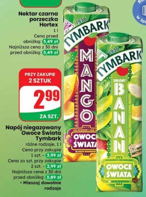 Nektar czarna porzeczka Hortex promocja w Dino
