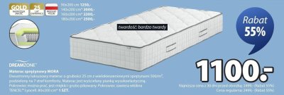 Materac sprężynowy MORA 80x200 cm promocja w Jysk
