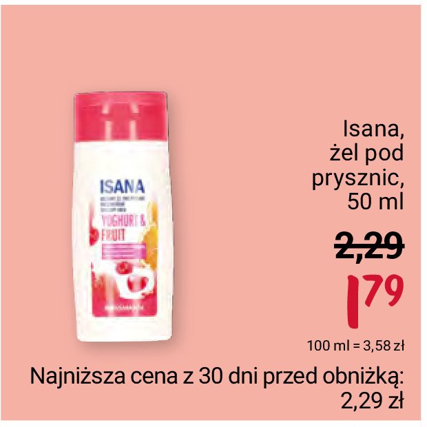 Żel pod prysznic vitamin & joghurt Isana promocja