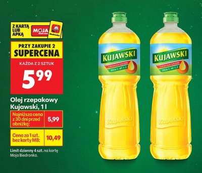 Olej rzepakowy 1 l promocja w Biedronka