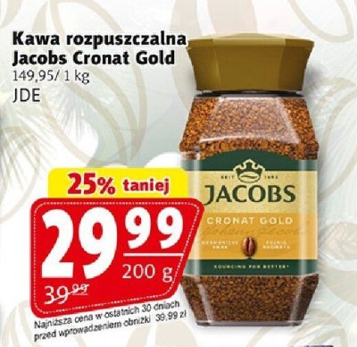 Kawa rozpuszczalna Jacobs Cronat Gold JDE promocja w Prim Market