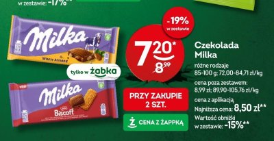Czekolada Milka r贸偶ne rodzaje promocja w 呕abka