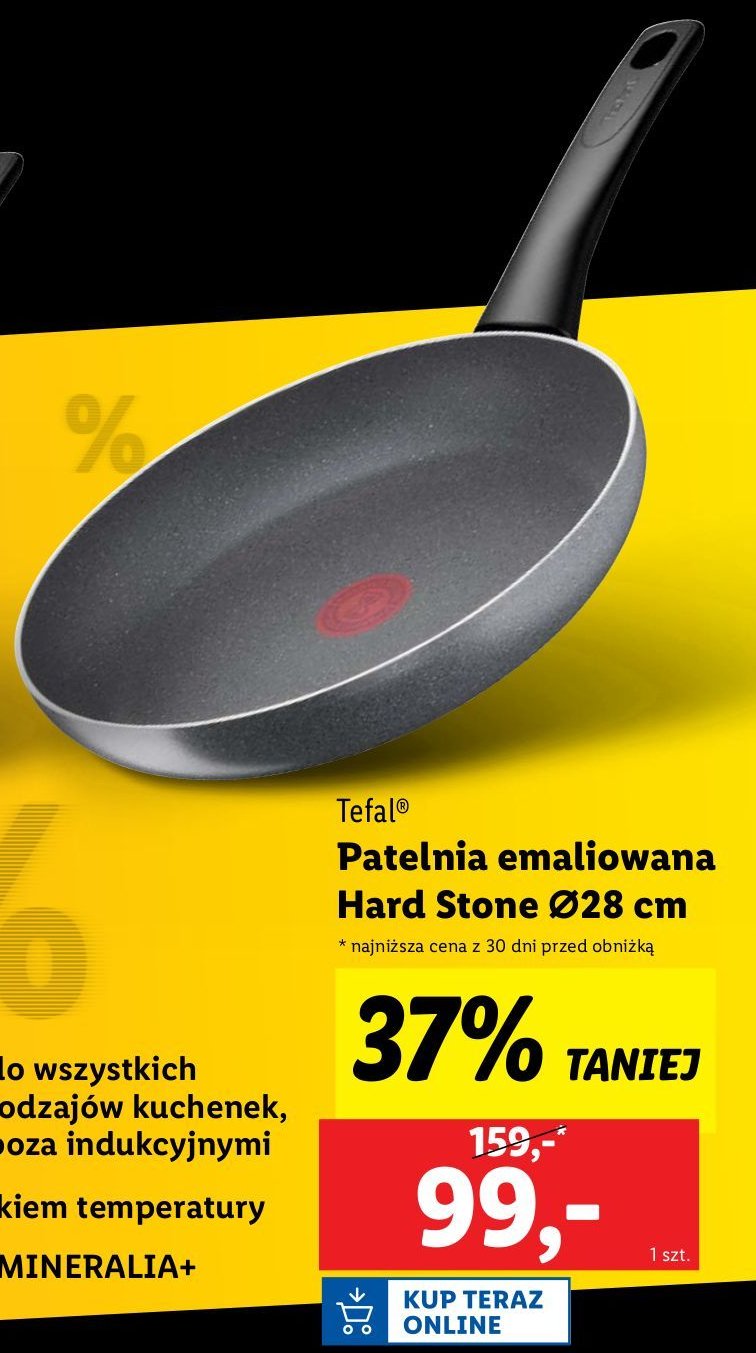 Patelnia hard stone 28 cm Tefal promocja w Lidl