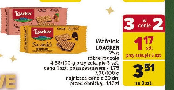 Wafle orzechowe Loacker promocja