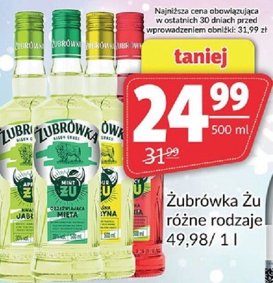 Wódka Żubrówka Zu różne rodzaje promocja w Prim Market