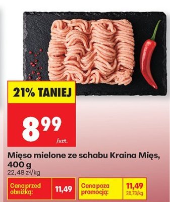 Mięso mielone ze schabu Kraina mięs promocja w Biedronka