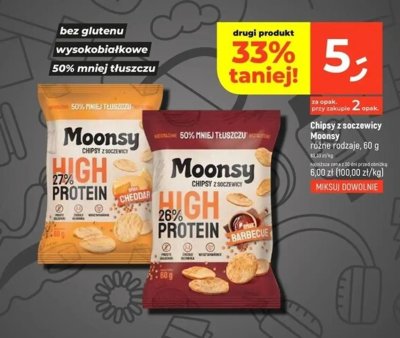 Chipsy Moonsy High Protein różne rodzaje Cheddar promocja w Dealz
