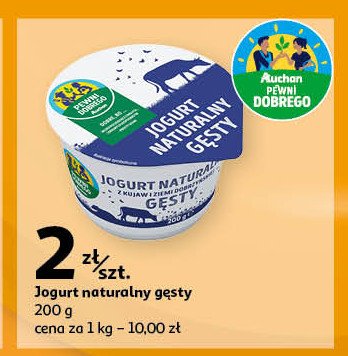 Jogurt naturalny gęsty Auchan pewni dobrego promocja w Auchan