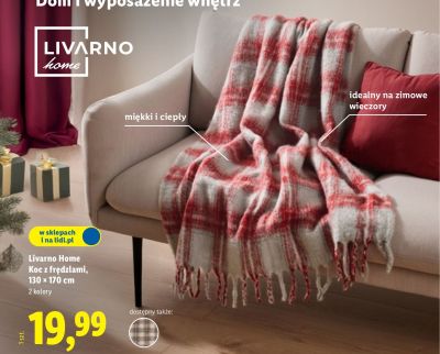 Koc z frędzlami 130x170 cm Livarno promocja w Lidl