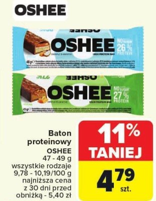 Baton proteinowy OSHEE 47-78g wszystkie rodzaje promocja w Carrefour Market