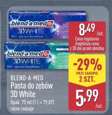 Pasta do zębów 3D White promocja w Aldi