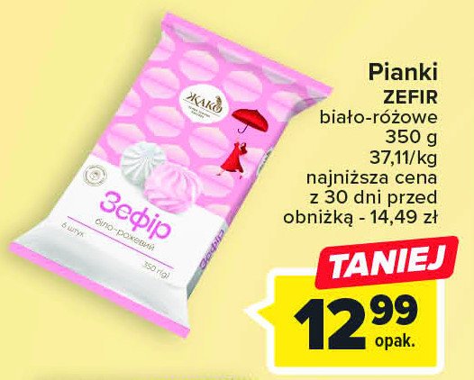 Pianki jako biało-różowe ZEFIR promocja