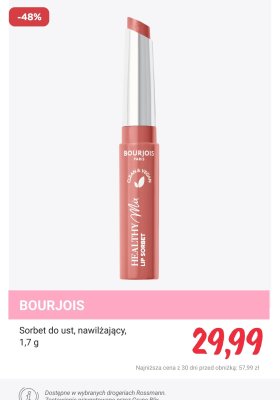 Sorbet do ust, nawilżający BOURJOIS promocja w Rossmann