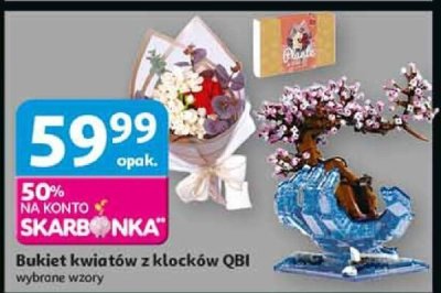 Bukiet kwiatów z klocków QBI, wybrane wzory promocja w Auchan