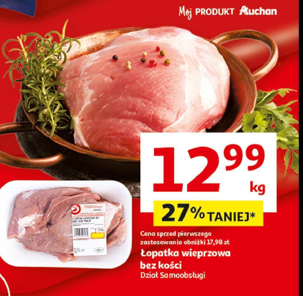 Łopatka wieprzowa bez kości Auchan promocja w Auchan