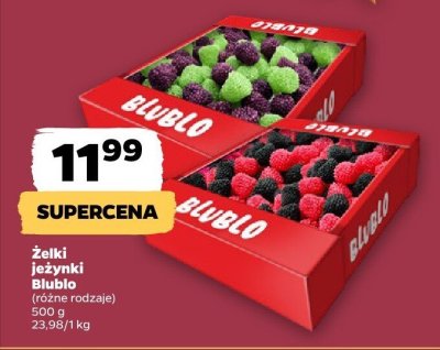 Żelki jeżynki Blublo różne rodzaje promocja w Netto
