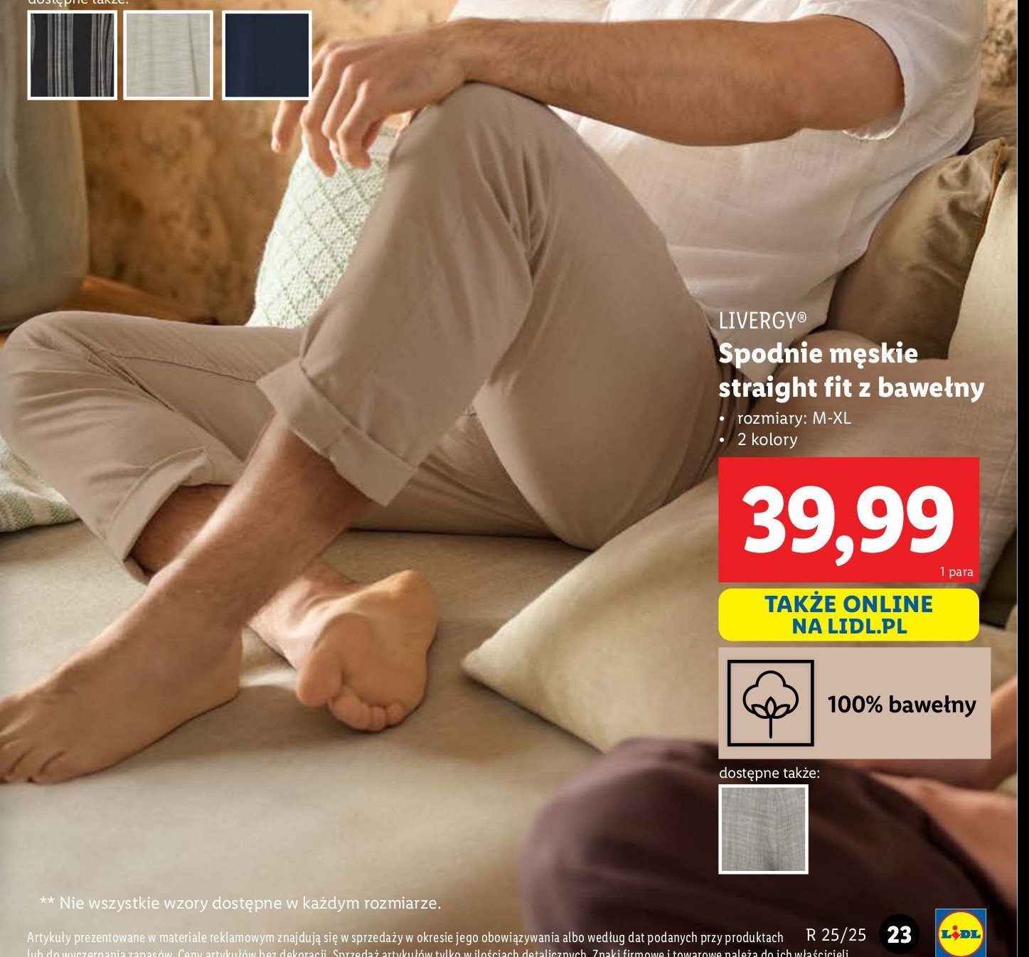 Spodnie straight fit m-xl Livergy promocja w Lidl