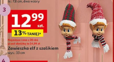 Zawieszka elf z szalikiem promocja w Auchan