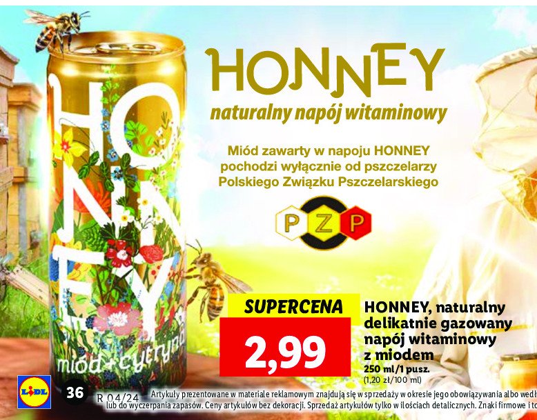 Napój witaminowy miód + cytryna HONNEY promocja