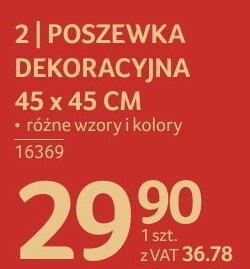 Poszewka dekoracyjna 45 x 45 cm różne kolory promocja w Selgros