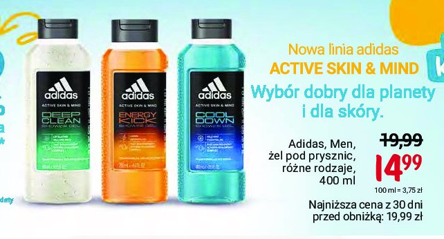 Żel pod prysznic deep clean Adidas active skin & mind promocja