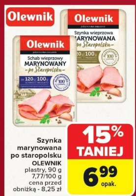 Szynka marynowana po staropolsku Olewnik promocja w Carrefour Market