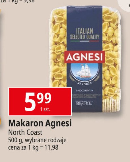 Makaron muszelki Agnesi promocja