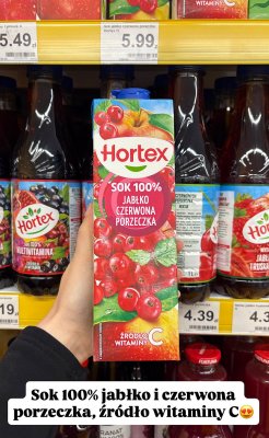 Sok 100% jabłko czerwona porzeczka  promocja w Dino