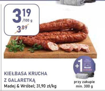 Kiełbasa krucha z galaretką Madej & Wróbel promocja w Stokrotka