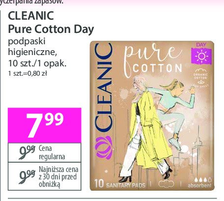 Podpaski day Cleanic pure cotton promocja