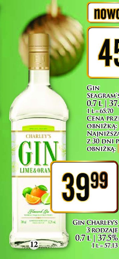 Gin Charley's lime & orange promocja
