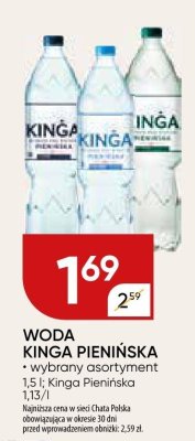 Woda Kinga Pienińska, wybrany asortyment promocja w Chata Polska