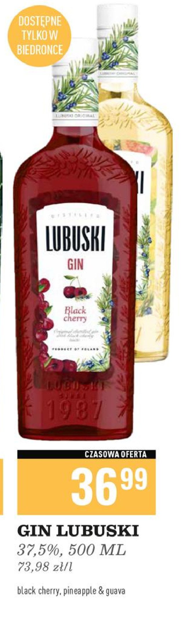 Gin black cherry Lubuski gin promocja