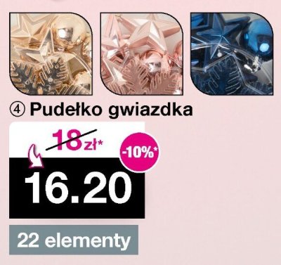 Pudełko gwiazdka 22 elementy promocja w Woolworth