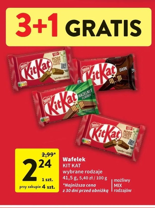 Baton white Kitkat 4 paluszki promocja