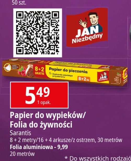 Papier do wypieków w arkuszach Jan niezbędny promocja w Leclerc