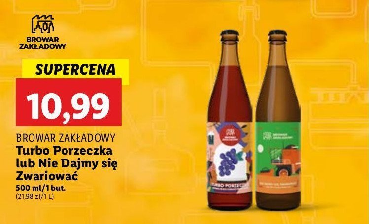 Piwo Browar zakładowy turbo porzeczka promocja w Lidl