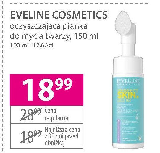 Pianka do mycia twarzy oczyszczaj膮ca Eveline perfect skin acne promocja