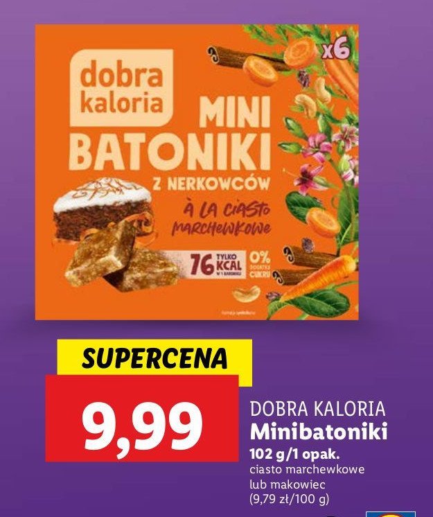 Mini batoniki z nerkowców a'la ciasto marchewkowe Dobra kaloria promocja