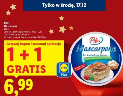 Mascarpone 1+1 gratis promocja w Lidl