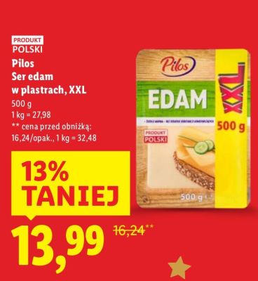 Ser edam Pilos w plastrach, XXL promocja w Lidl